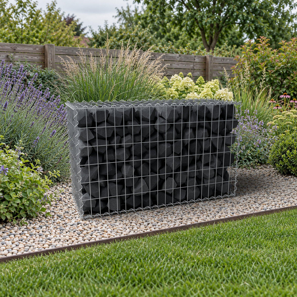 Gabion 100 cm x 60 cm x 40 cm (L x H x D), mesh size 5 cm x 10 cm, spiral