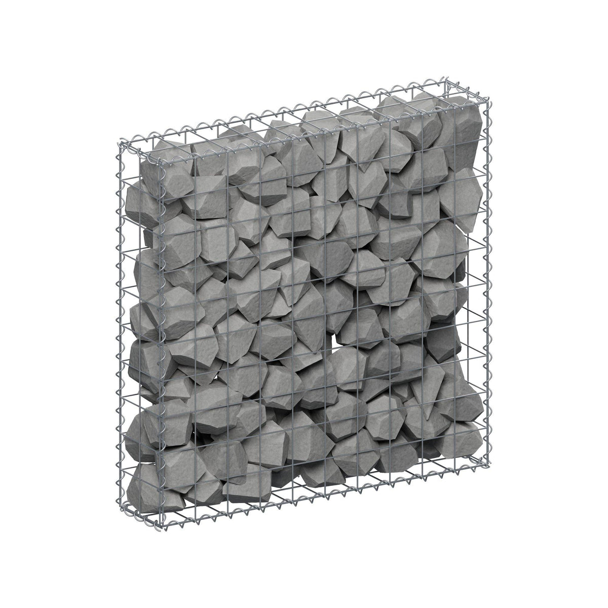 Gabbione 100 cm x 100 cm x 20 cm (L x H x P), maglia 10 cm x 10 cm, spirale