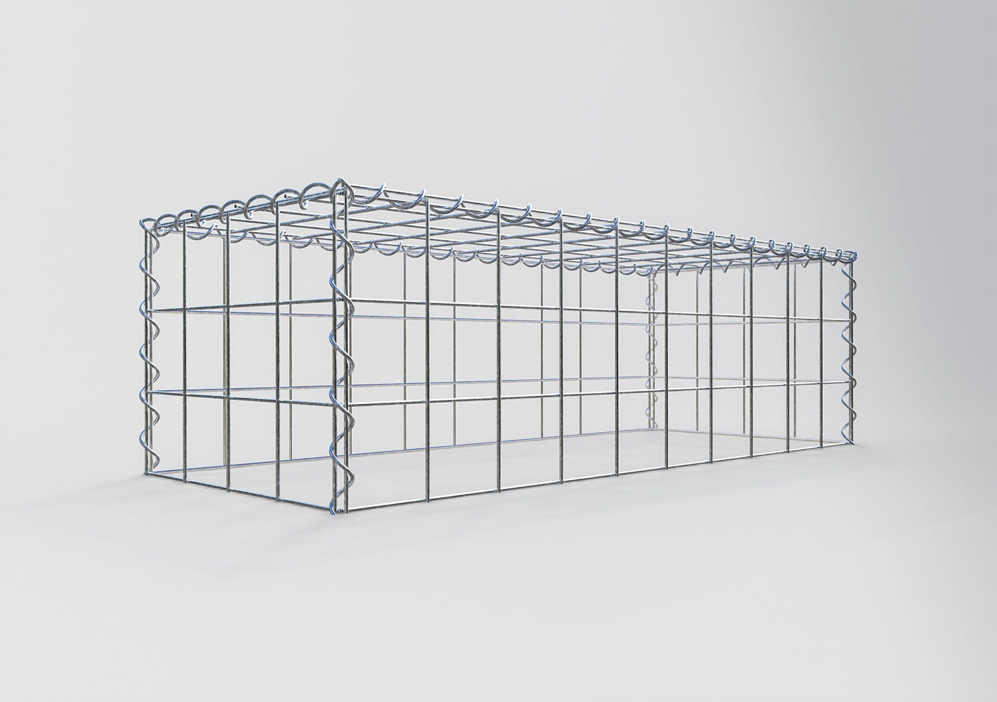 Gabion rapporté type 3 100 cm x 30 cm x 40 cm (L x H x P), mailles 10 cm x 10 cm, spirale