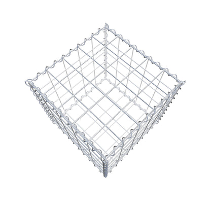 Schanskorf 50 cm x 50 cm x 50 cm (L x H x D), maaswijdte 10 cm x 10 cm, spiraal