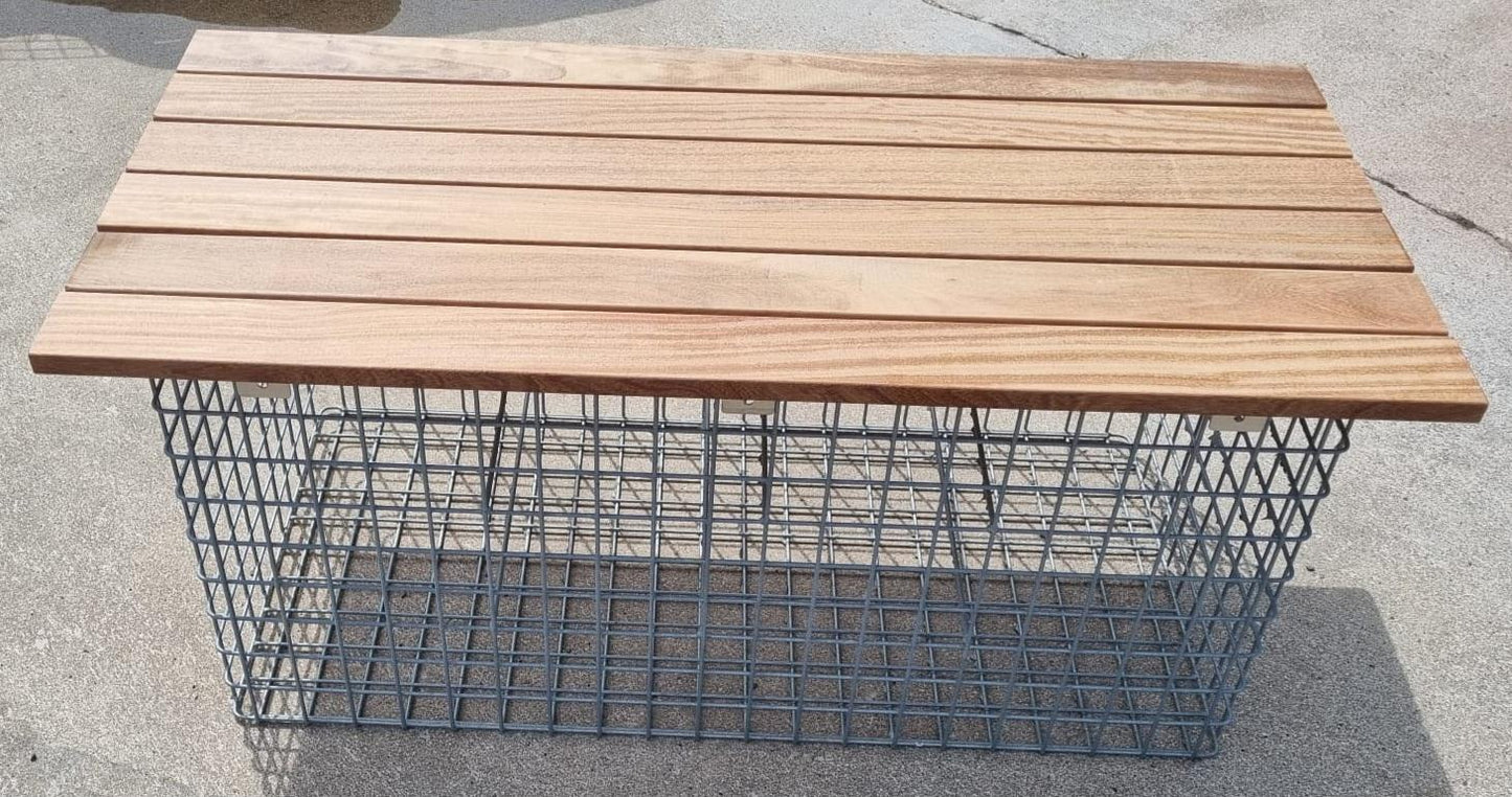Banc de jardin Cumaru 102 x 45 x 52 cm, MW 5 x 5 cm, galvanisé à chaud