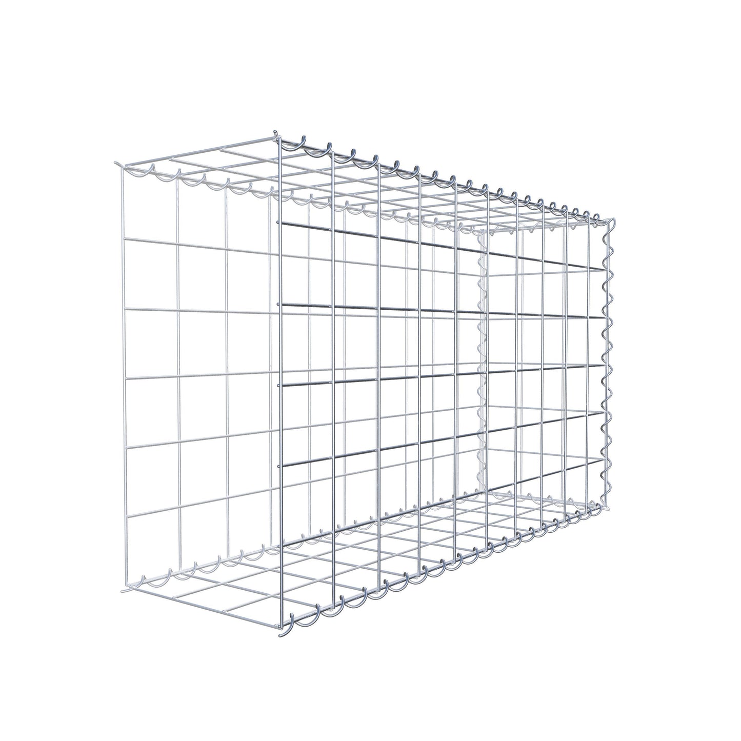 Opvokset gabion type 2 100 cm x 60 cm x 30 cm (L x H x D), maskestørrelse 10 cm x 10 cm, spiral