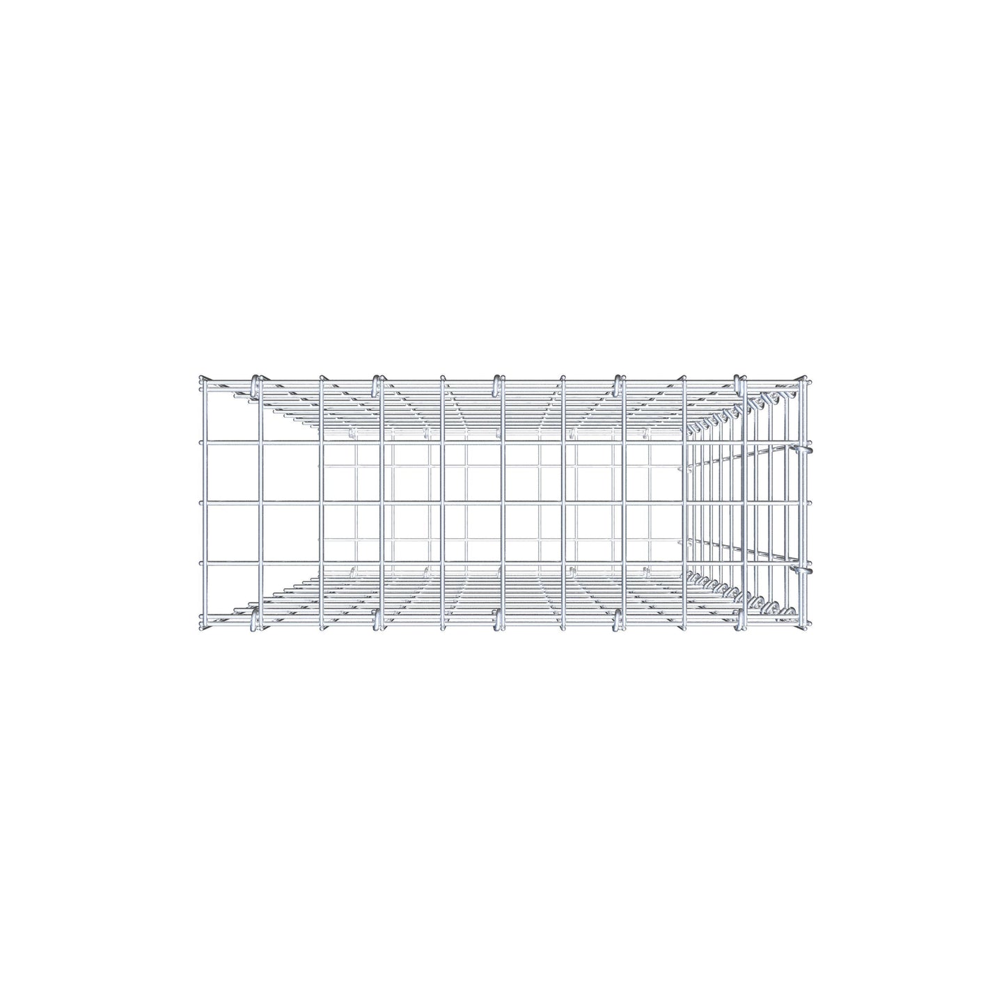Fourche rapportée type 2 100 cm x 50 cm x 20 cm, mailles 5 cm x 10 cm, anneau en C