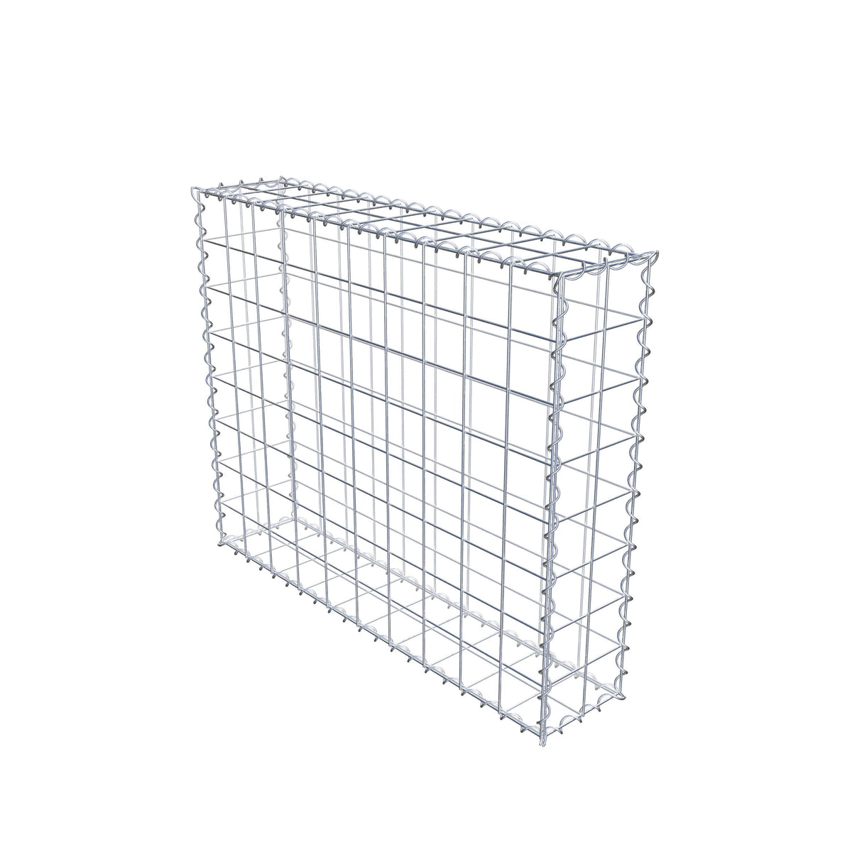 Gabião 100 cm x 80 cm x 20 cm (C x A x P), malhagem 10 cm x 10 cm, espiral