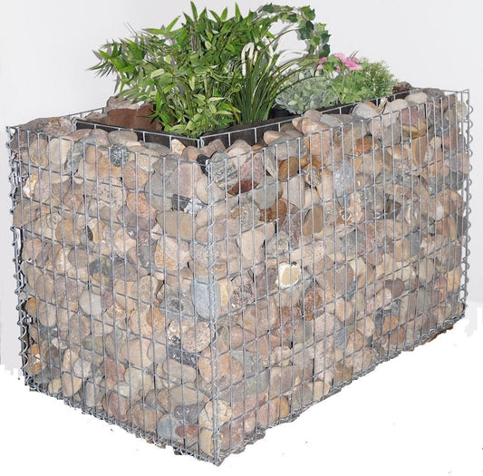 Högbädd, fyrkantig 130 cm x 100 cm x 60 cm (L x H x D), maskstorlek 5 x 10 cm, väggtjocklek 10 cm