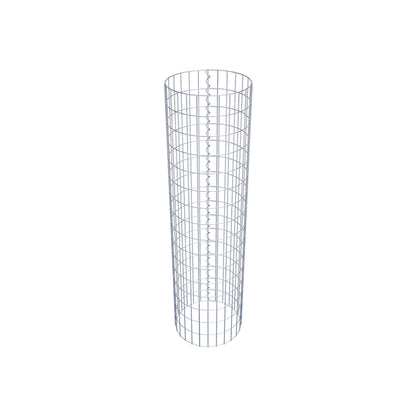 Schanskorfzuil rond 42 cm diameter, 160 cm hoogte, maaswijdte 5 cm x 10 cm