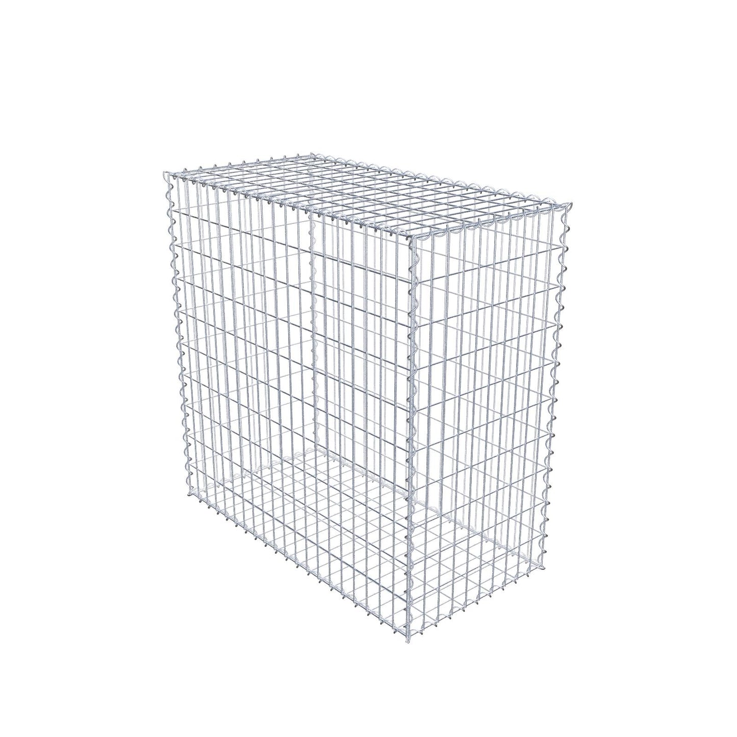 Gabion 100 cm x 100 cm x 50 cm (L x H x D), maskestørrelse 5 cm x 10 cm, spiral