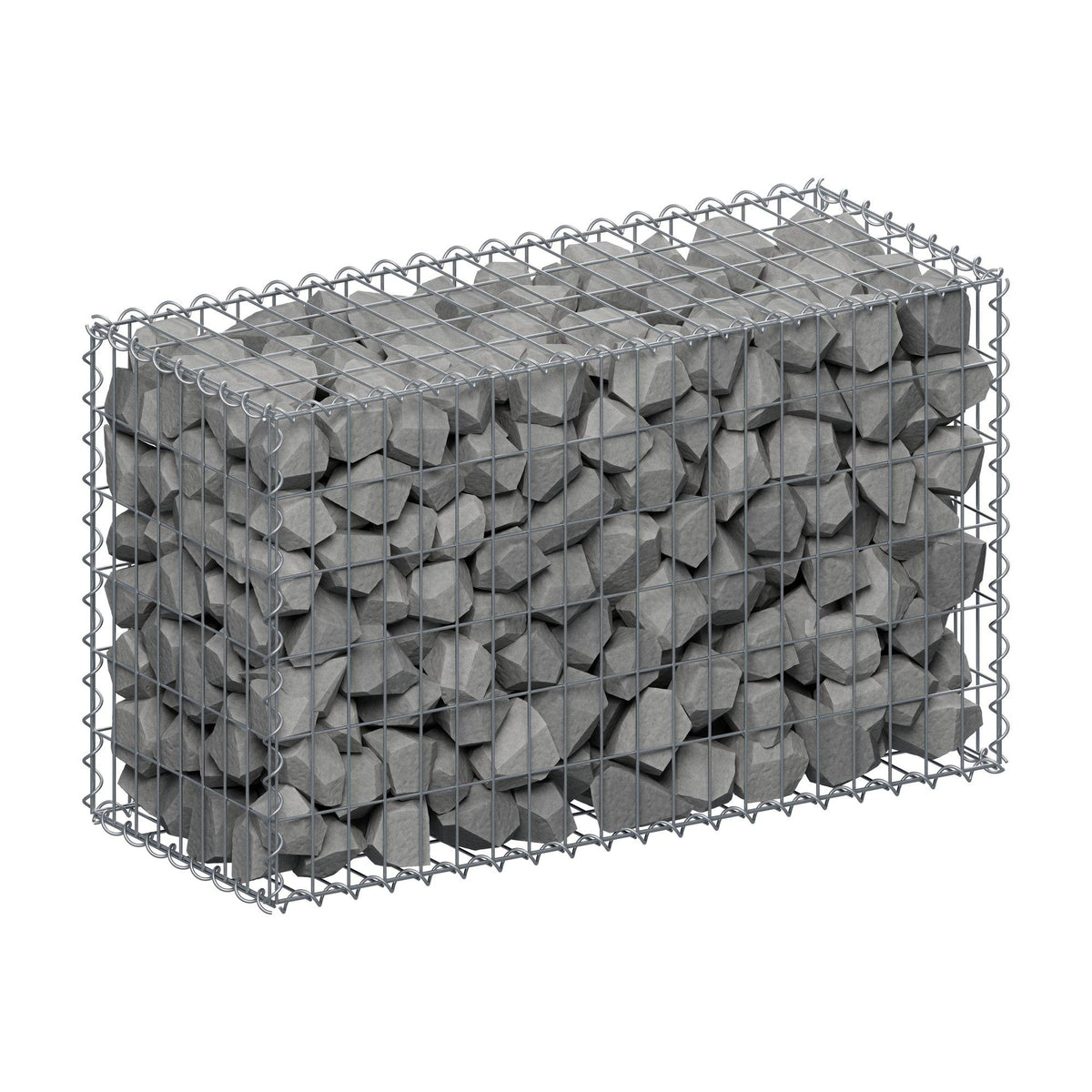 Gabion 100 cm x 60 cm x 40 cm (L x H x D), mesh size 5 cm x 10 cm, spiral
