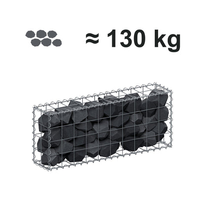 Schanskorf 100 cm x 40 cm x 20 cm (L x H x D), maaswijdte 10 cm x 10 cm, spiraalvormig