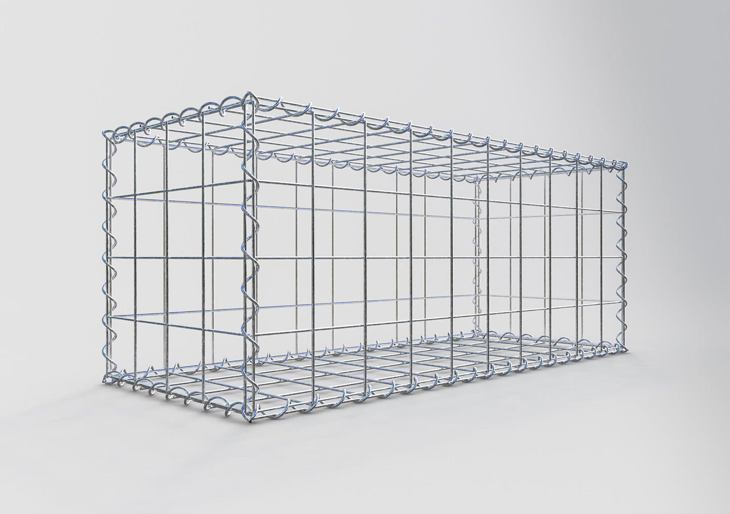 Gabião 100 cm x 40 cm x 40 cm (C x A x P), malhagem 10 cm x 10 cm, espiral