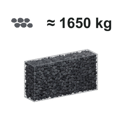 Schanskorf 200 cm x 100 cm x 50 cm (L x H x D), maaswijdte 5 cm x 10 cm, spiraalvormig