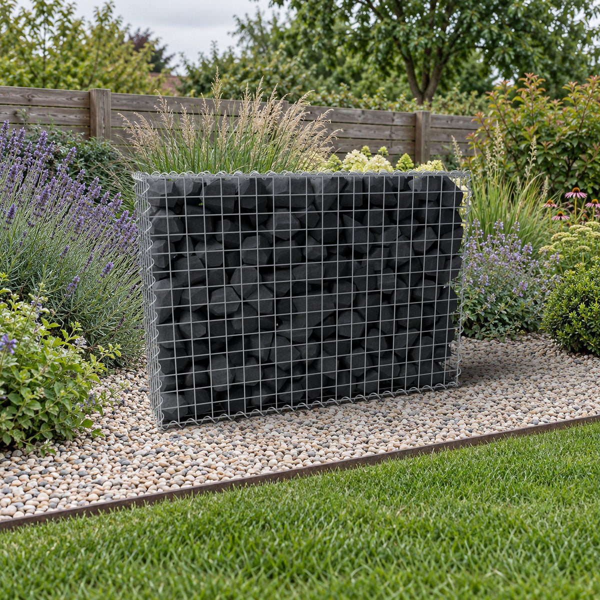 Gabion 100 cm x 70 cm x 20 cm (L x H x D), maskestørrelse 5 cm x 5 cm, spiral