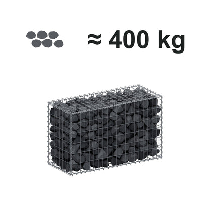 Gabion 100 cm x 60 cm x 40 cm (L x H x D), mesh size 5 cm x 10 cm, spiral