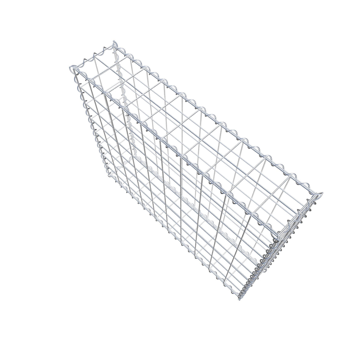 Gabião 100 cm x 80 cm x 20 cm (C x A x P), malhagem 10 cm x 10 cm, espiral