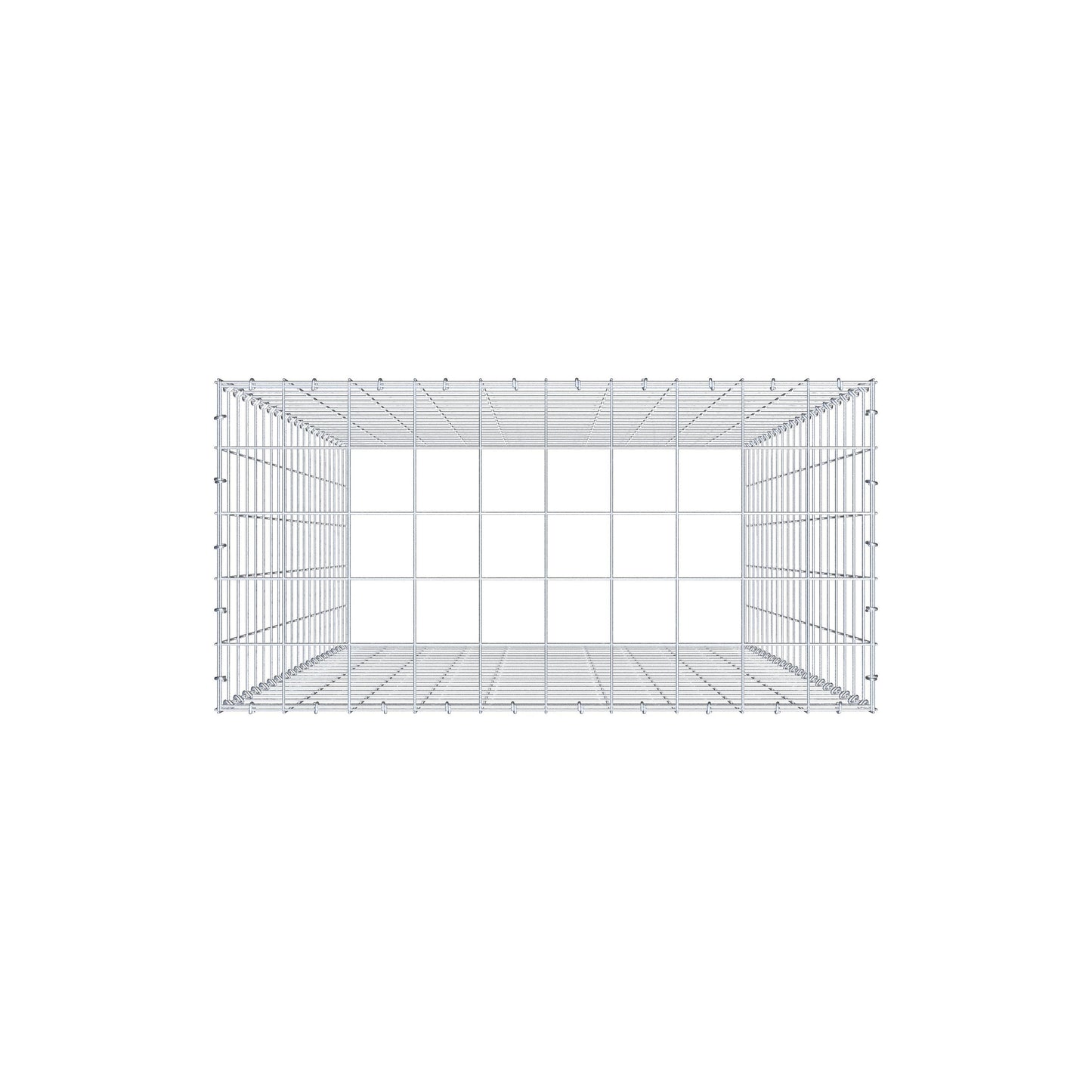 Mounted gabion type 3 200 cm x 100 cm x 50 cm (L x H x D), mesh size 10 cm x 10 cm, C-ring