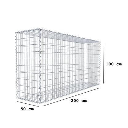 Schanskorf 200 cm x 100 cm x 50 cm (L x H x D), maaswijdte 5 cm x 10 cm, spiraalvormig