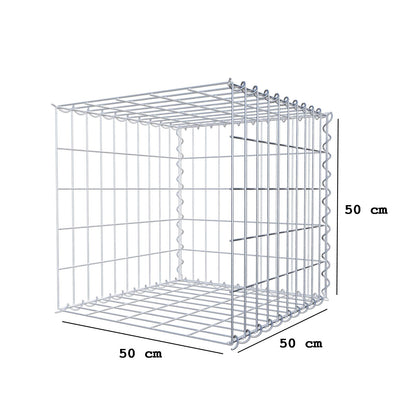 Gabion rapporté type 2 50 cm x 50 cm x 50 cm (L x H x P), mailles 5 cm x 10 cm, spirale