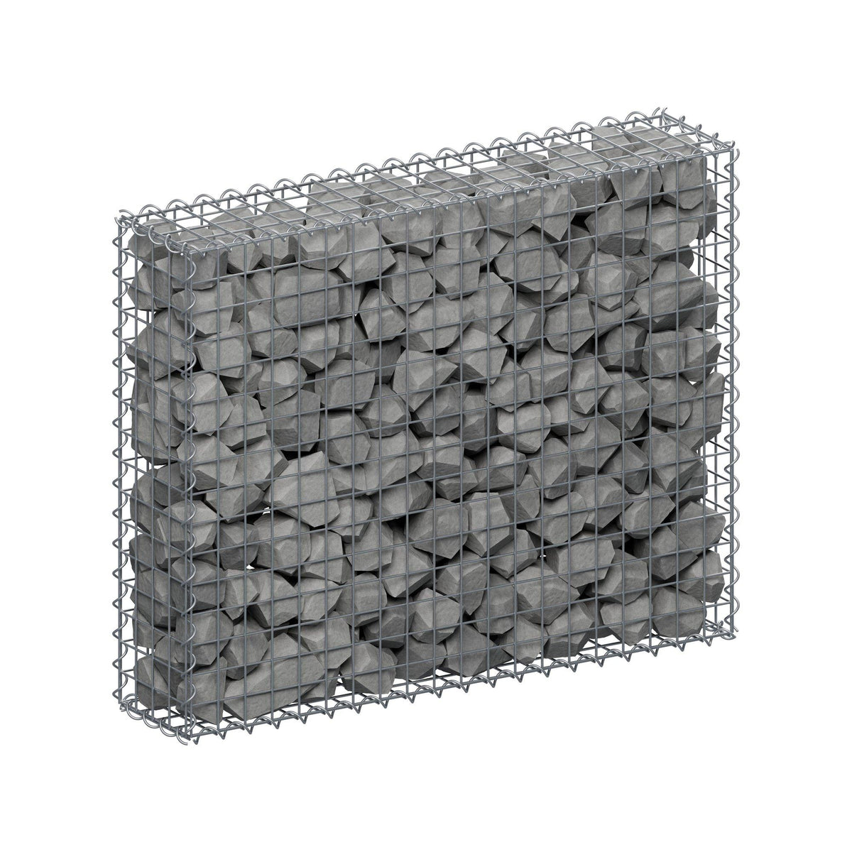 Gabion 100 cm x 80 cm x 20 cm (L x H x D), maskestørrelse 5 cm x 5 cm, spiral