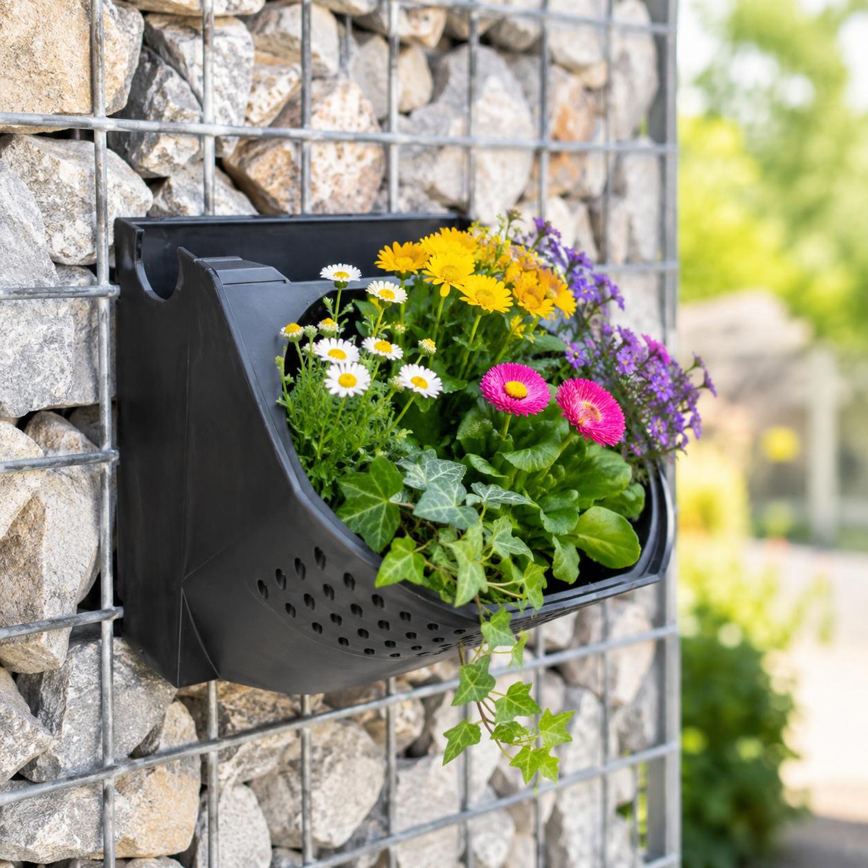Maceta colgante de gaviones para flores y plantas 15 cm x 15 cm x 15 cm (L x A x P)