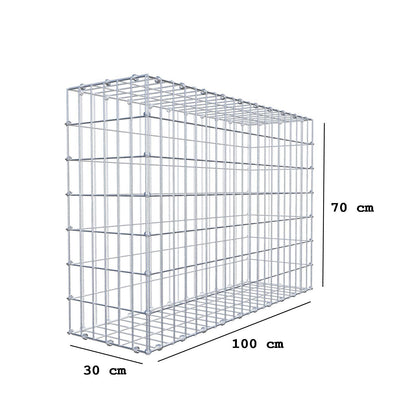 Gabbione 100 cm x 70 cm x 30 cm (L x H x P), maglia 5 x 10 cm, anello a spirale