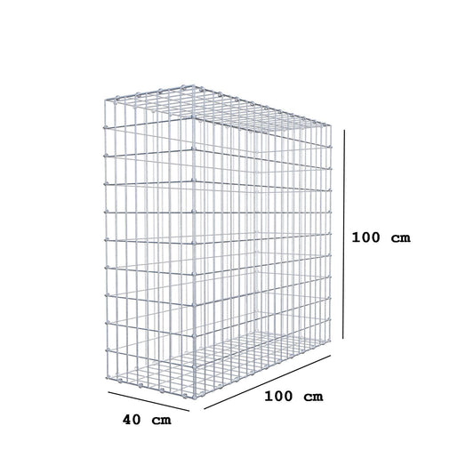 Gabião 100 cm x 100 cm x 40 cm (C x A x P), malhagem 5 x 10 cm, anel espiral