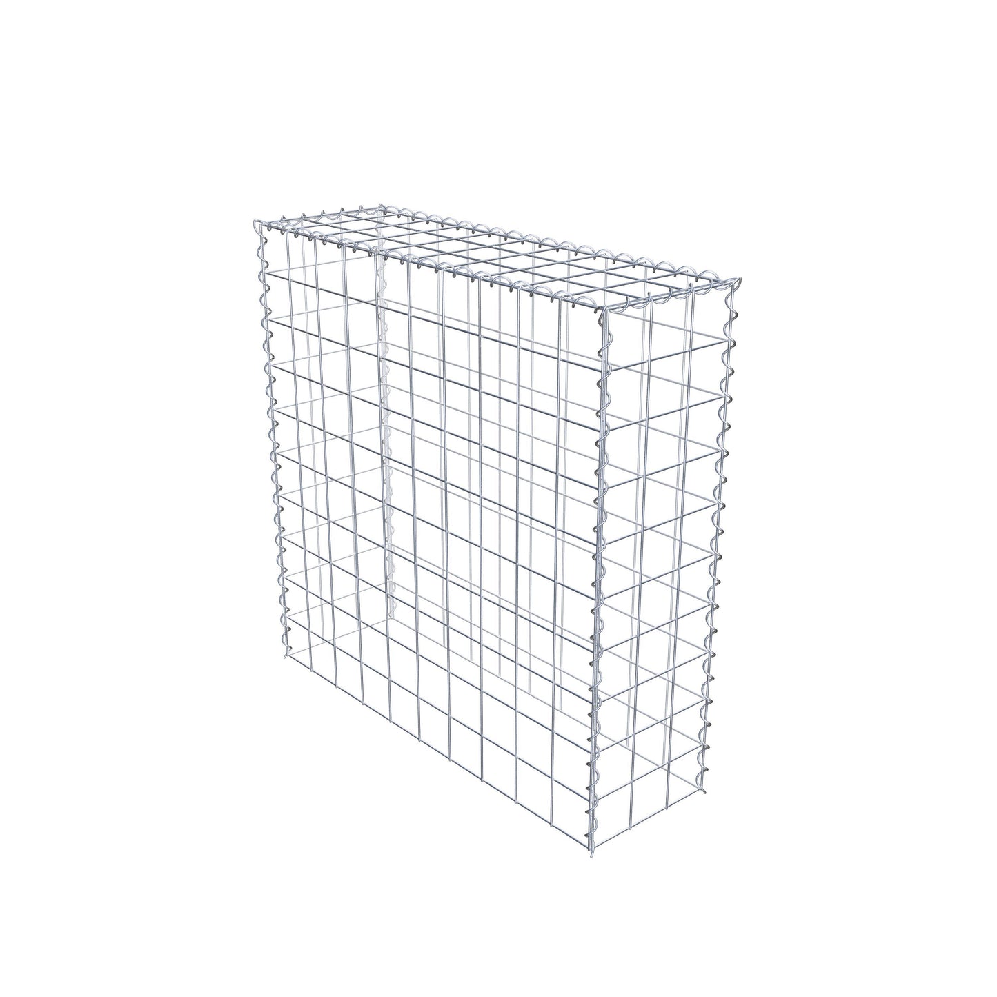 Gabion rapporté type 3 100 cm x 100 cm x 30 cm (L x H x P), mailles 10 cm x 10 cm, spirale