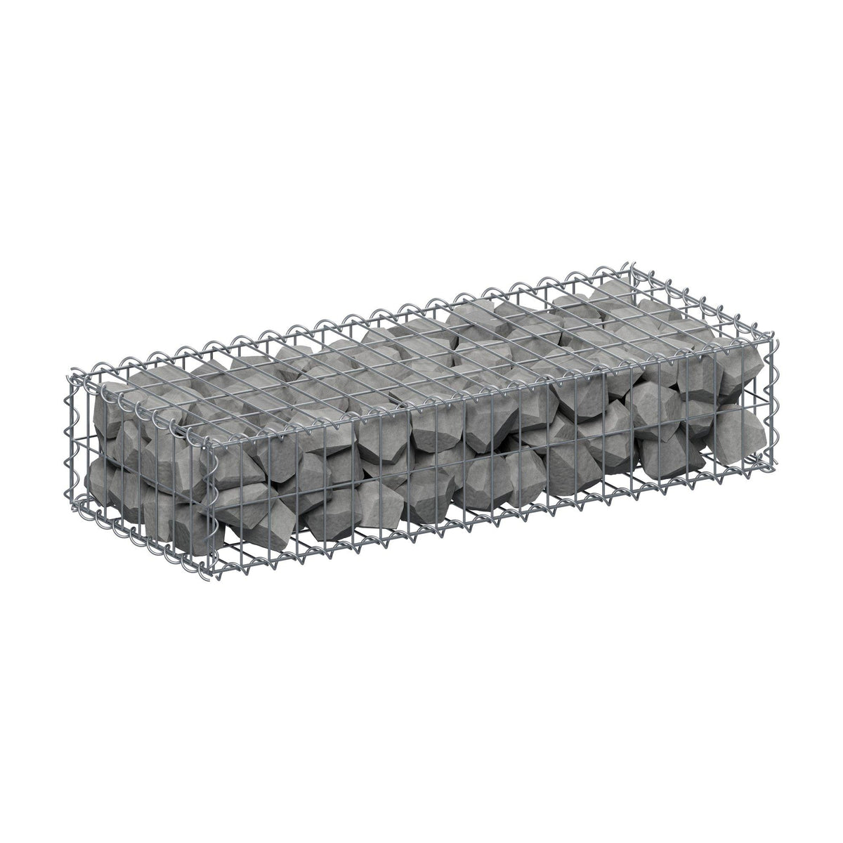 Gabion 100 cm x 20 cm x 40 cm (L x H x D), mesh size 5 cm x 10 cm, spiral