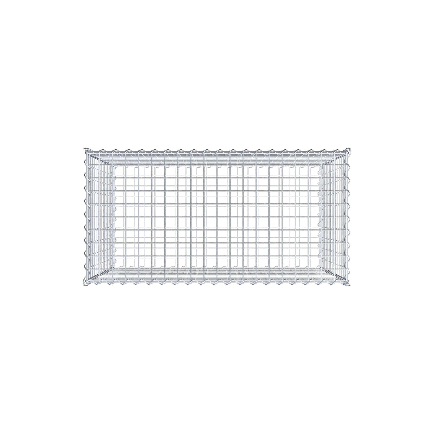 Schanskorf 100 cm x 80 cm x 50 cm (L x H x D), maaswijdte 5 cm x 5 cm, spiraalvormig