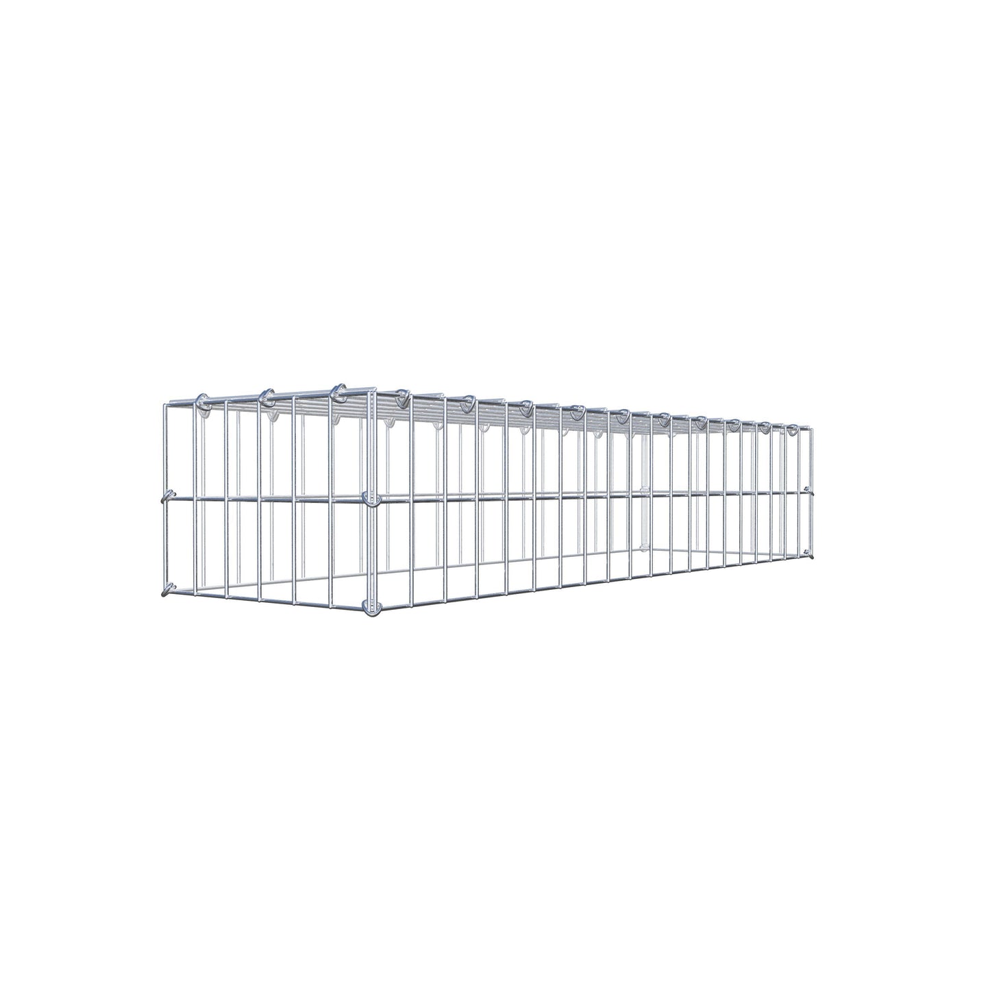 Mounted gabion type 3 100 cm x 20 cm x 30 cm (L x H x D), mesh size 5 cm x 10 cm, C-ring