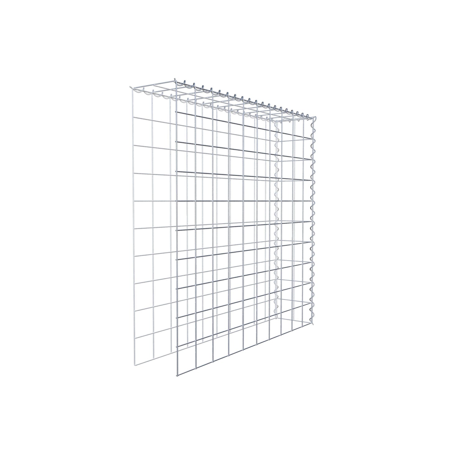 Gabion rapporté type 4 100 cm x 100 cm x 20 cm (L x H x P), mailles 10 cm x 10 cm, spirale