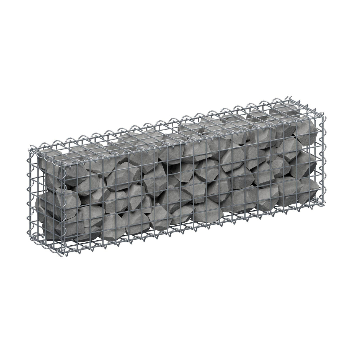 Gabion 100 cm x 30 cm x 20 cm (L x H x D), maskstorlek 5 cm x 5 cm, spiral