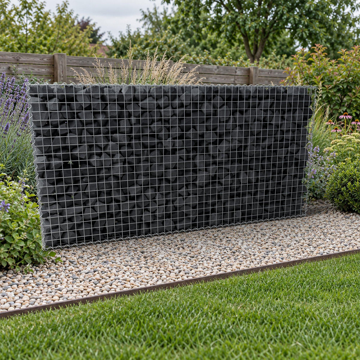 Gabion 200 cm x 100 cm x 20 cm (L x H x D), mesh size 5 cm x 5 cm, spiral