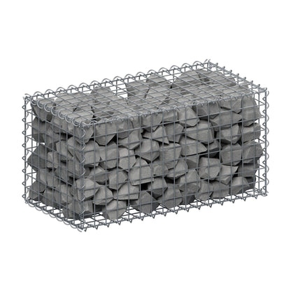 Gabbione 80 cm x 40 cm x 40 cm (L x H x P), maglia 5 cm x 5 cm, spirale