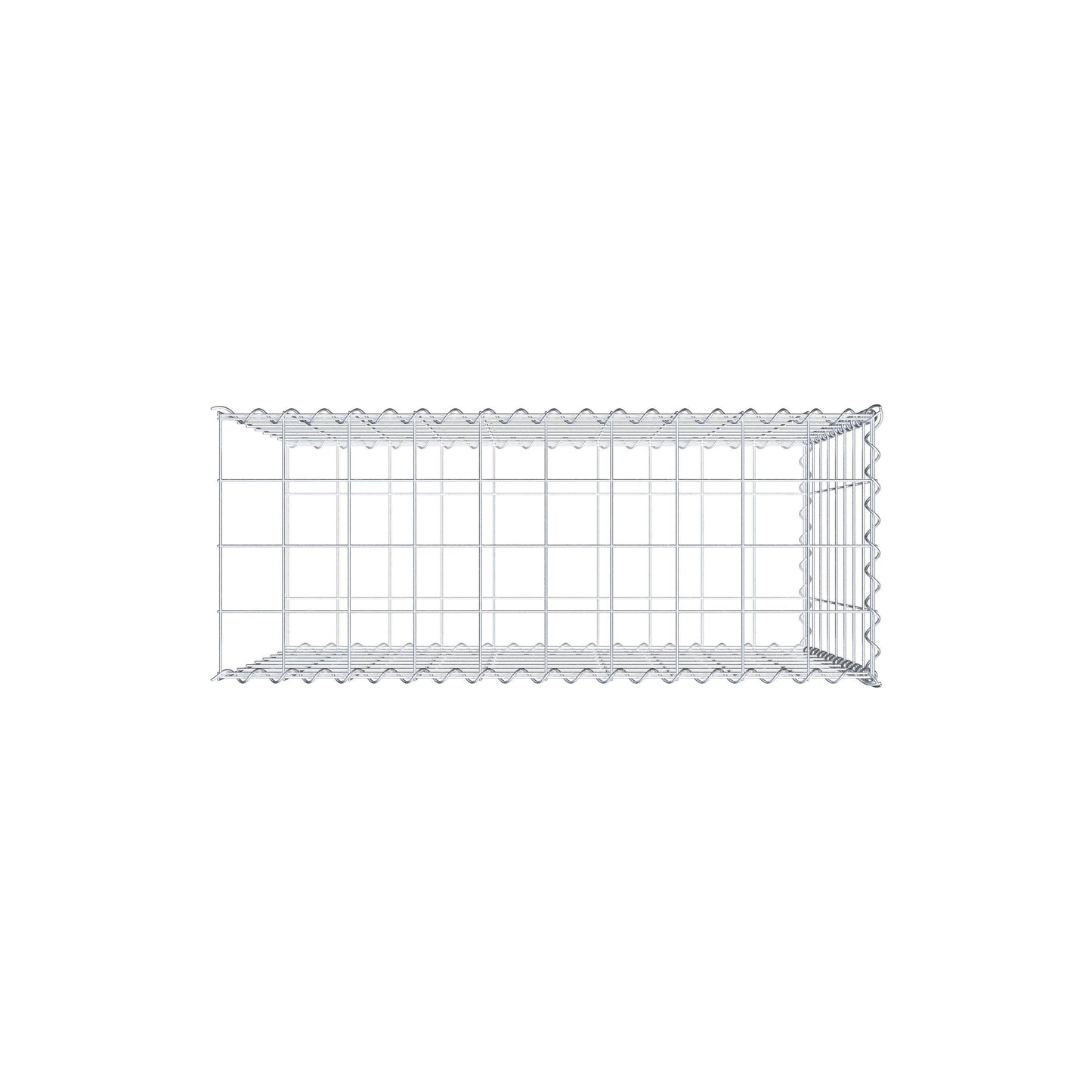 Opvokset gabion type 2 100 cm x 80 cm x 40 cm (L x H x D), maskestørrelse 10 cm x 10 cm, spiral