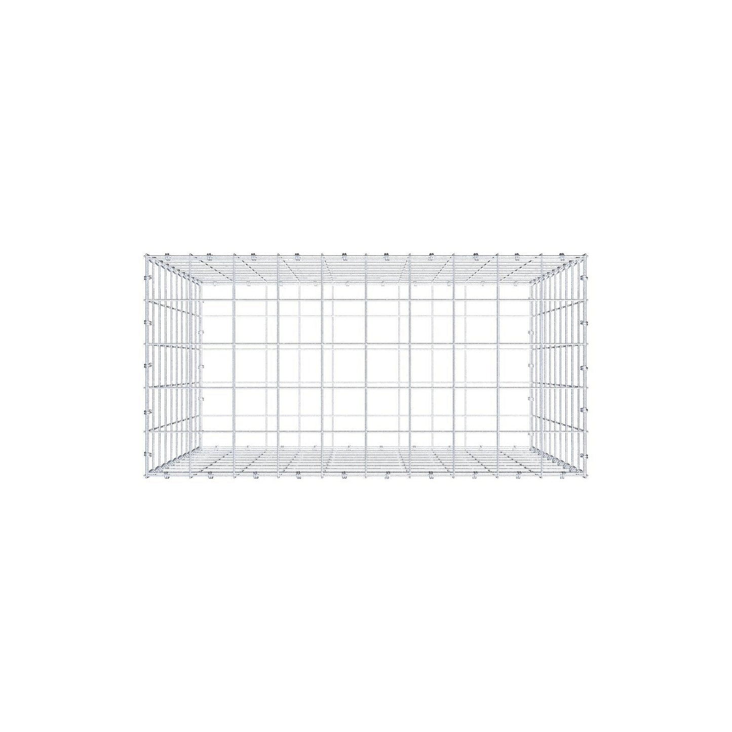 Gabione 100 cm x 100 cm x 50 cm (L x H x T), Maschenweite 10 x 10 cm, Spiralring
