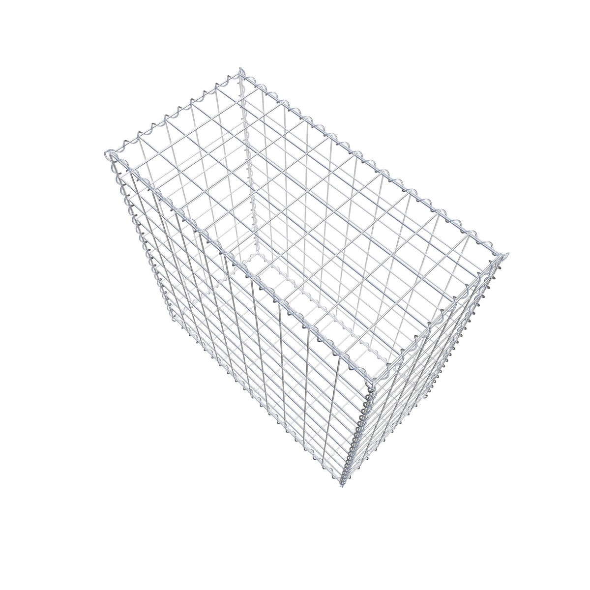 Gabbione 100 cm x 100 cm x 50 cm (L x H x P), maglia 10 cm x 10 cm, spirale