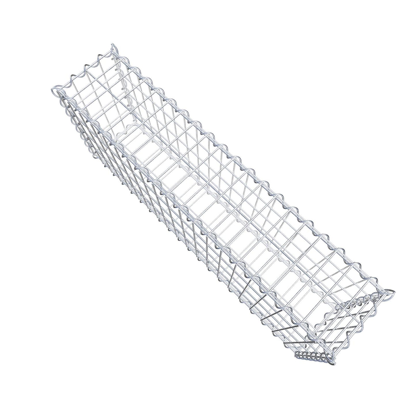 Sats med 2 gabioner 100 cm x 40 cm x 20 cm (L x H x D), maskstorlek 5 x 10 cm, spiral