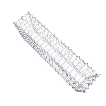 Sats med 2 gabioner 100 cm x 40 cm x 20 cm (L x H x D), maskstorlek 5 x 10 cm, spiral