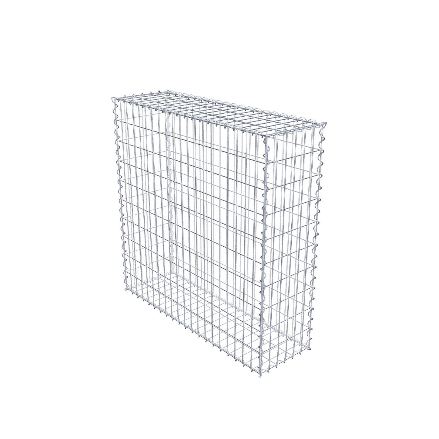 Gabião 100 cm x 100 cm x 30 cm (C x A x P), malhagem 5 cm x 10 cm, espiral