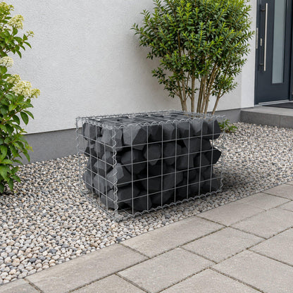 Gabião 80 cm x 50 cm x 50 cm (C x A x P), malhagem 10 cm x 10 cm, espiral
