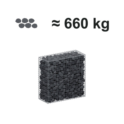 Gabion 100 cm x 100 cm x 40 cm (L x H x D), mesh size 5 cm x 5 cm, spiral