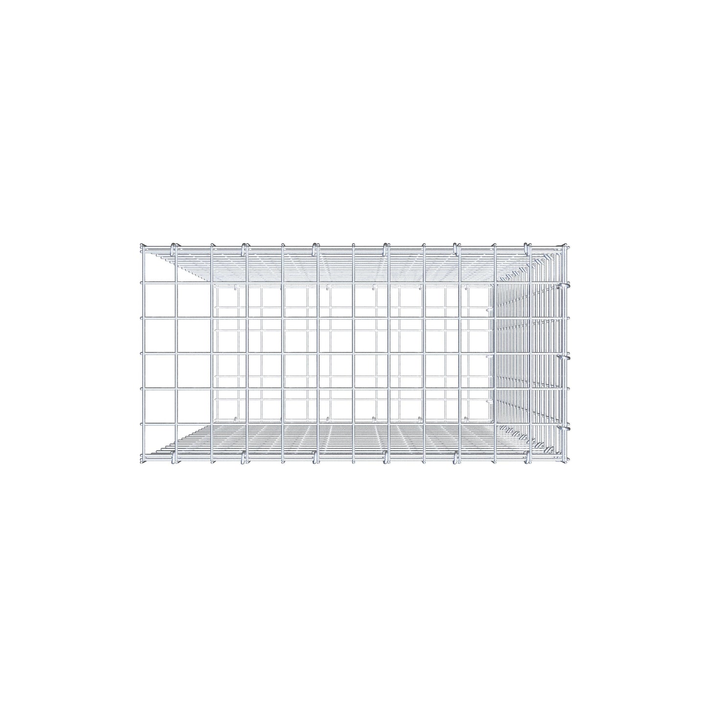 Gavión acoplable tipo 2 100 cm x 60 cm x 30 cm (L x A x P), malla 5 cm x 5 cm, anillo en C