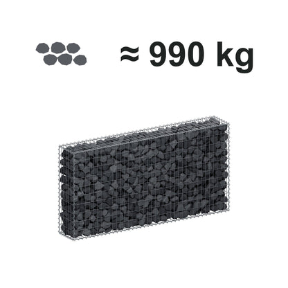Gabion 200 cm x 100 cm x 30 cm (L x H x D), mesh size 5 cm x 10 cm, spiral