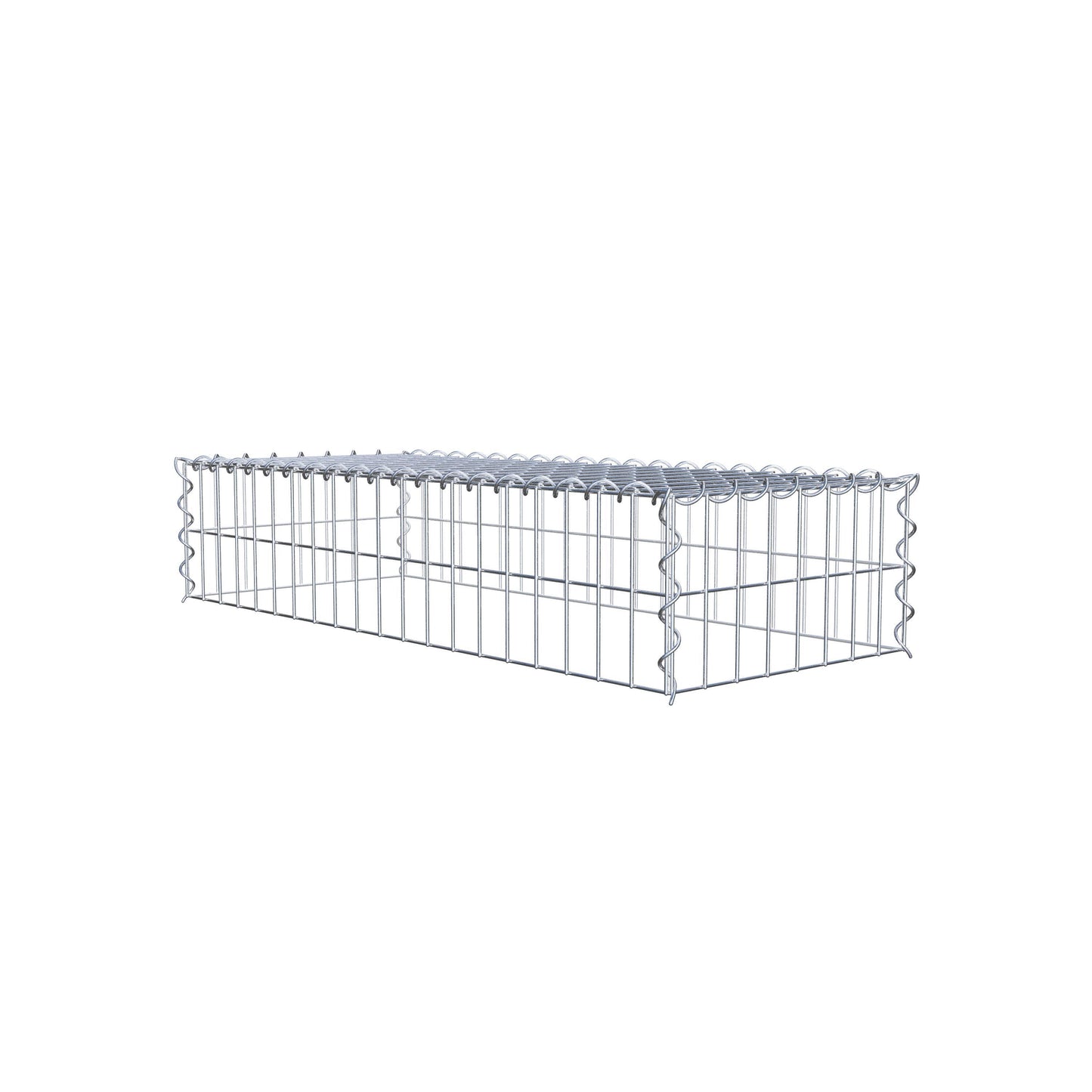 Gabion rapporté type 3 100 cm x 20 cm x 40 cm (L x H x P), mailles 5 cm x 10 cm, spirale