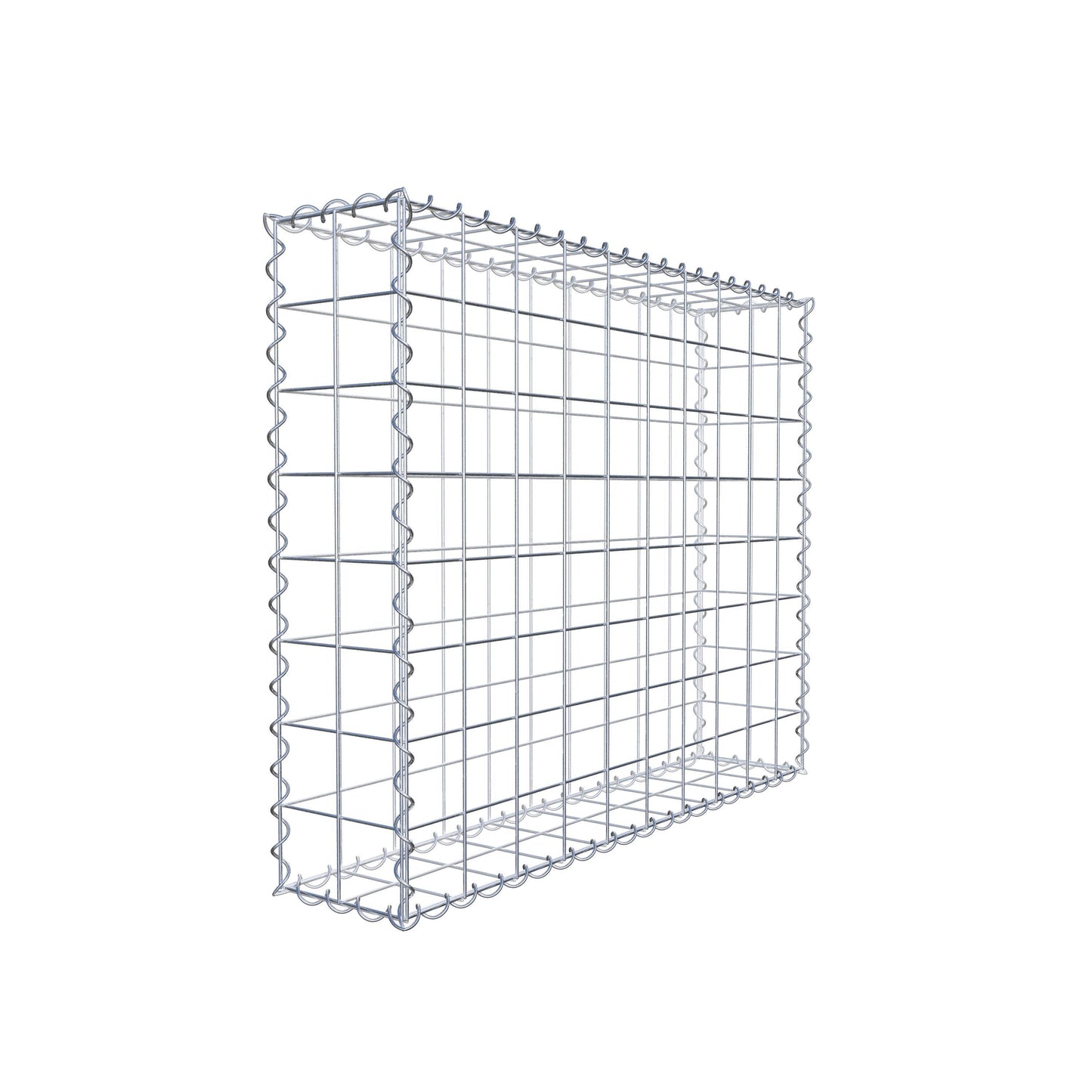 Gabião 100 cm x 80 cm x 20 cm (C x A x P), malhagem 10 cm x 10 cm, espiral