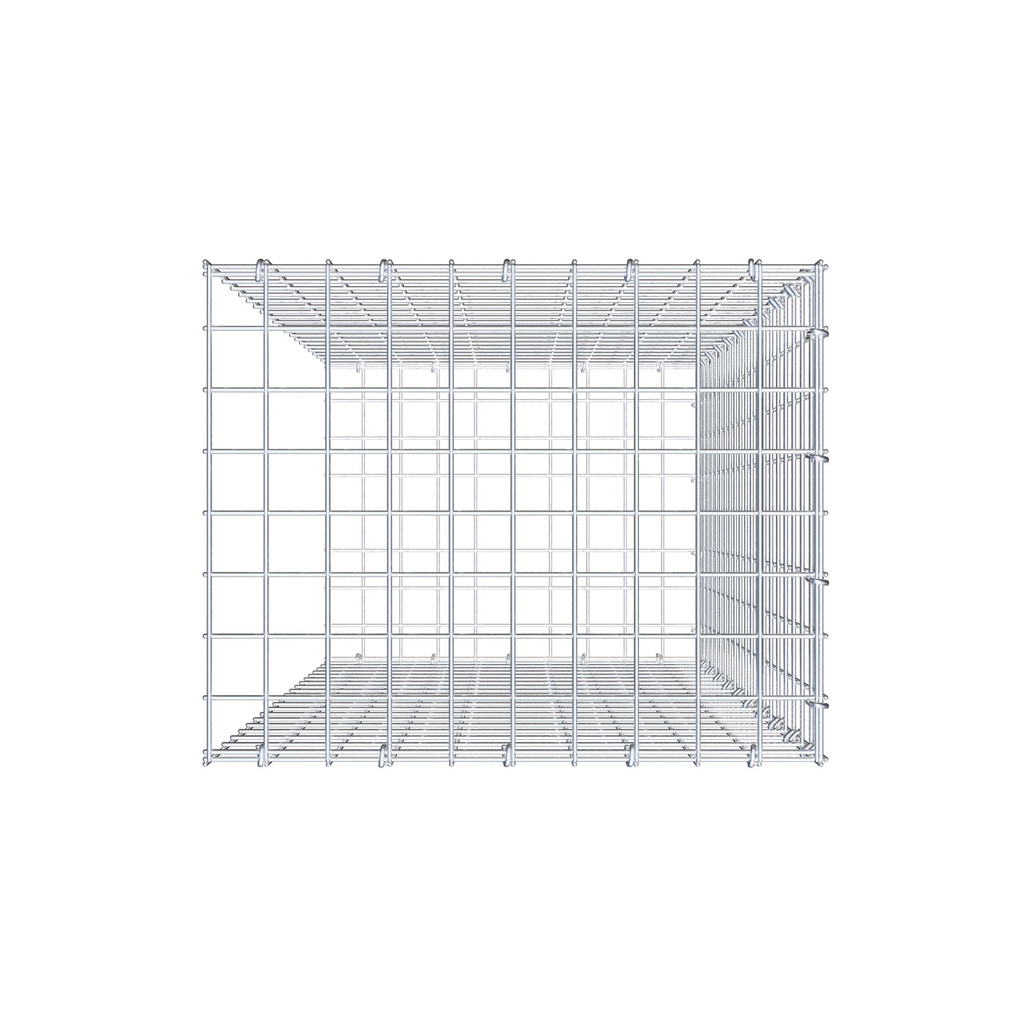 Mounted gabion type 2 100 cm x 50 cm x 40 cm (L x H x D), mesh size 5 cm x 5 cm, C-ring