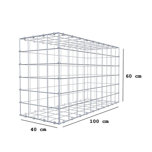 Schanskorf 100 cm x 60 cm x 40 cm (L x H x D), maaswijdte 10 x 10 cm, spiraalring