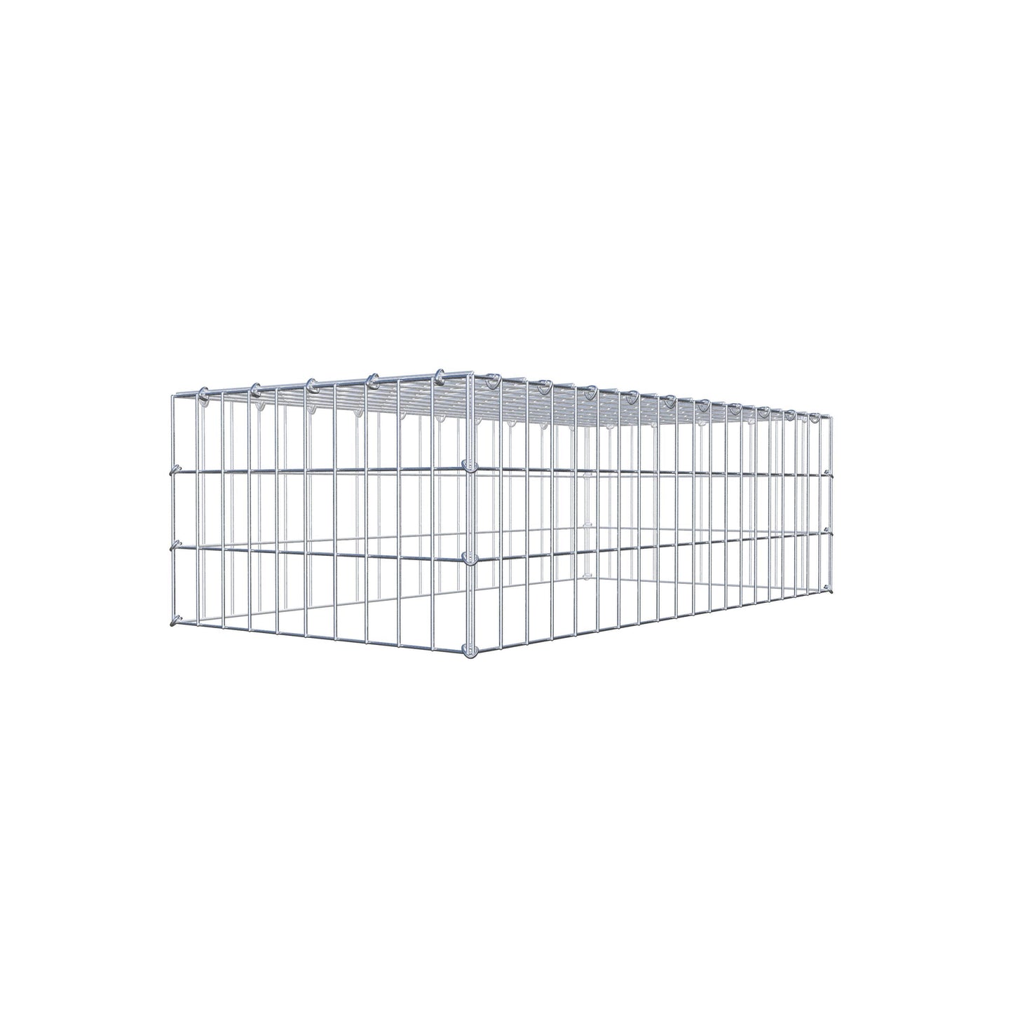 Mounted gabion type 3 100 cm x 30 cm x 50 cm (L x H x D), mesh size 5 cm x 10 cm, C-ring