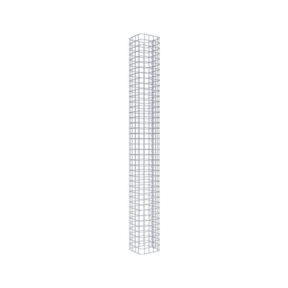 Colonna rettangolare in gabbione zincato a caldo, 22 cm x 22 cm, altezza 200 cm, MW 5 cm x 5 cm