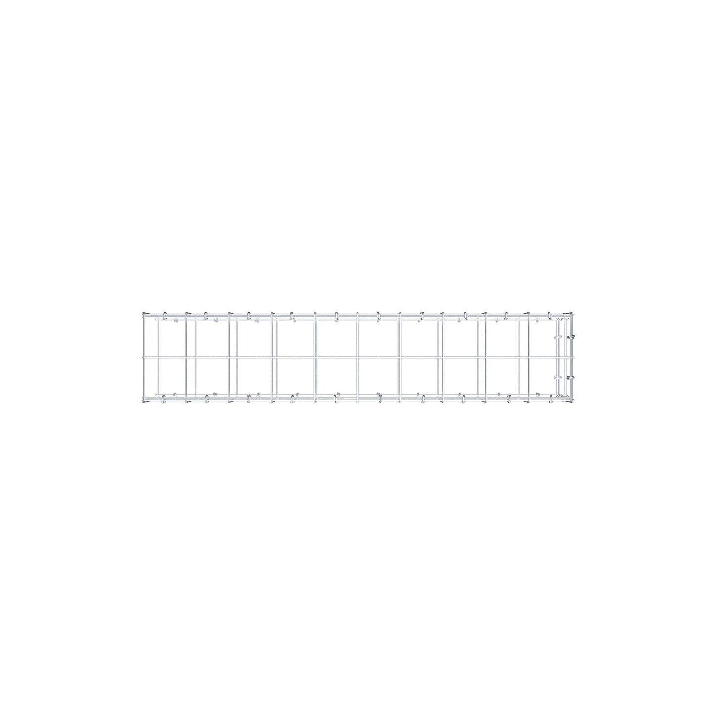 Fästbar gabion typ 2 100 cm x 20 cm x 20 cm (L x H x D), maskstorlek 10 cm x 10 cm, C-ring